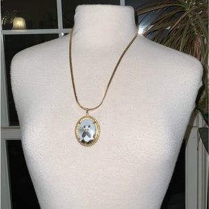 Vintage Panda Pendant necklace Gold tone